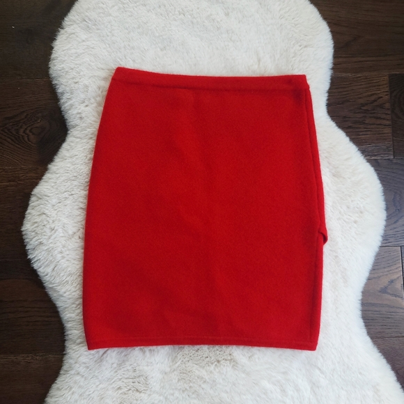 Black Goat Cashmere Super Soft Asymmetrical Tulip Hem Office Skirt - Picture 5 of 5